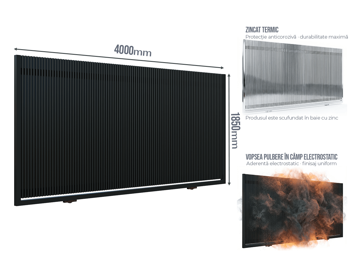 Poartă Glisantă Profile Verticale 40x20 - Poartă Glisantă Profile Verticale 40x20 fără stîlpi