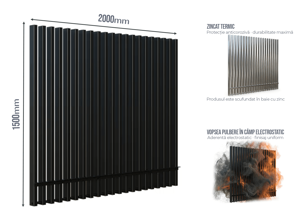 Gard Profilat LUX 80X40 - Gard Profilat LUX 80X40 PAS 60