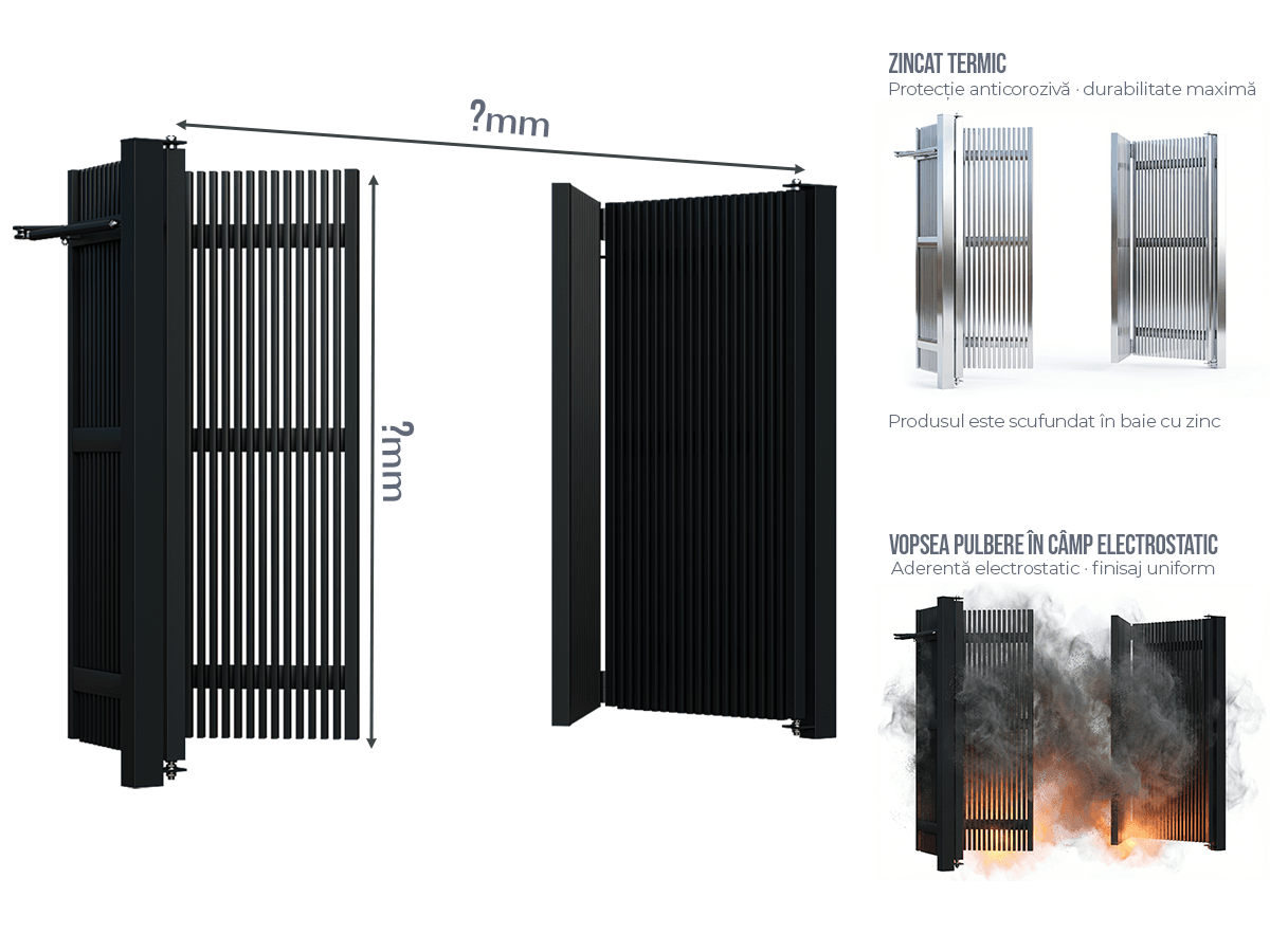 Poartă Bi-Folding Profile Verticale 40x20 - Poartă Bi-FoldingProfile Verticale 40x20 la COMANDĂ