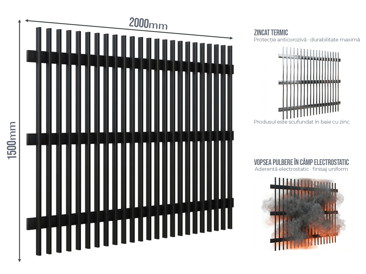 Gard Profilat Verical 40x20 PAS 60 - Gard Profilat Verical 40x20 PAS 60