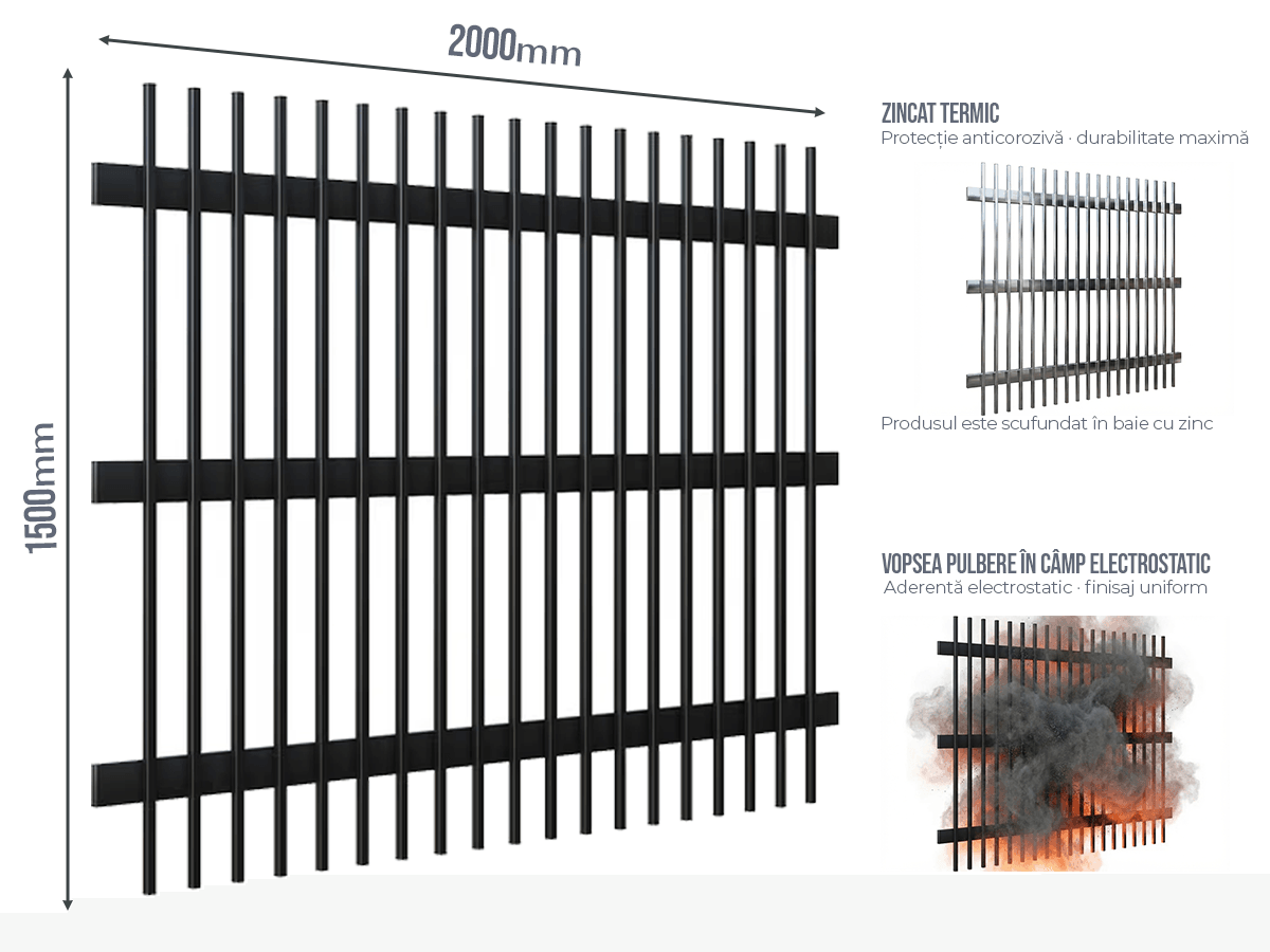Gard Profilat Vertical 20x20 PAS 99 - Gard Profilat Vertical 20x20 PAS 99
