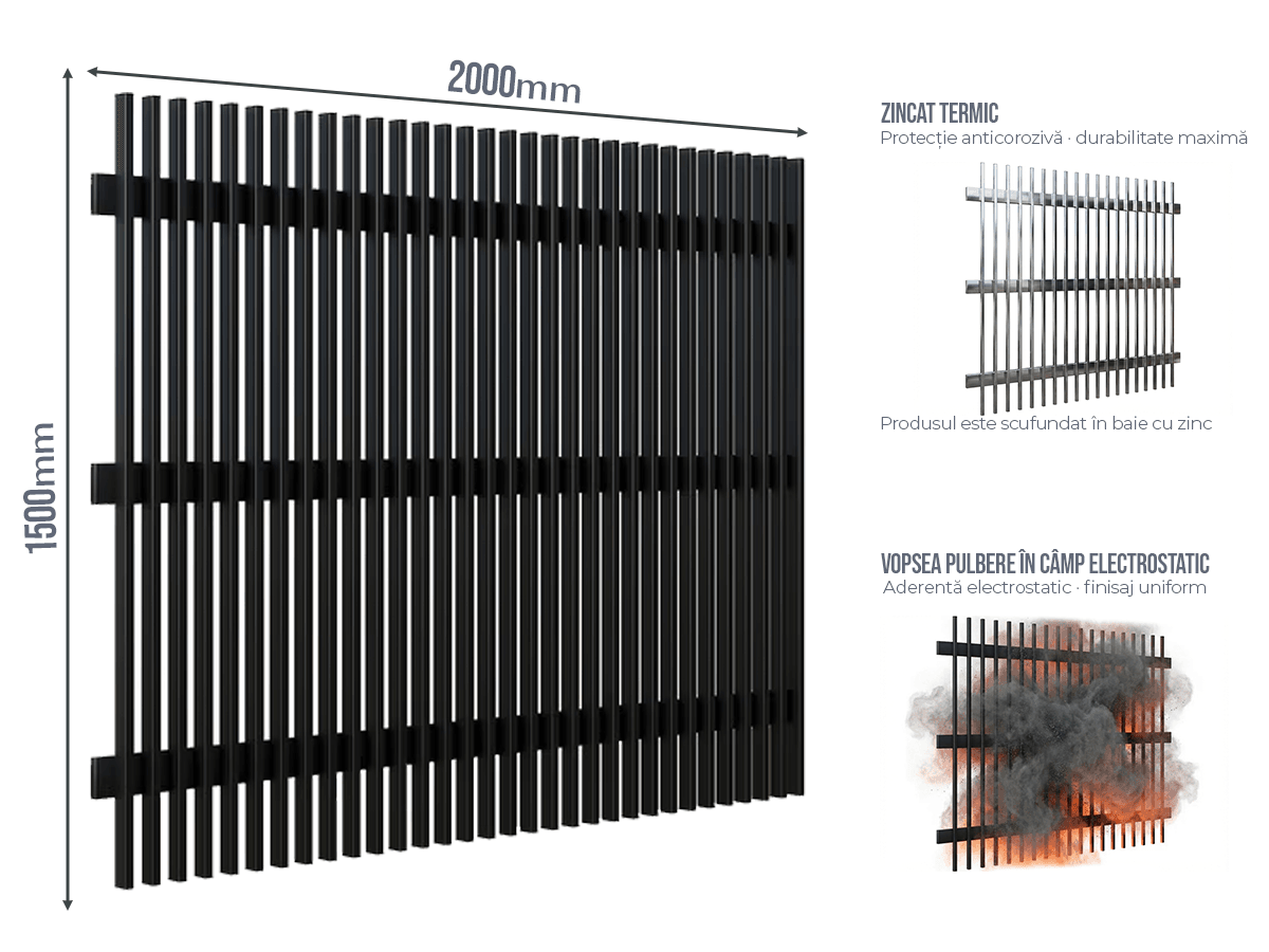 Gard Profilat Verical 40x20 PAS 40 - Gard Profilat Verical 40x20 PAS 40