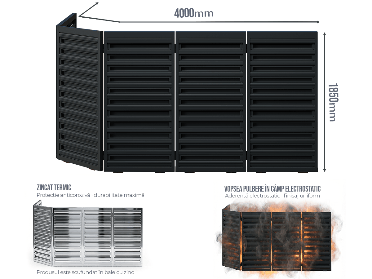 Poartă Glisantă Articulată Șipcă Orizontală - Poartă Glisantă Articulată Șipcă Orizontală fără stîlpi