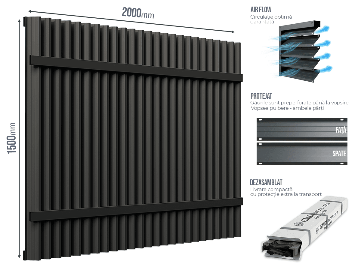 Gard Jaluze Vertical GJ/60 — Gard Jaluze Vertical GJ/60 Model-250 Anthracite grey