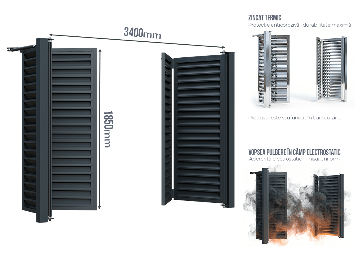 Poartă Bi-Folding Jaluze - Poartă Bi-Folding Jaluze fără stîlpi