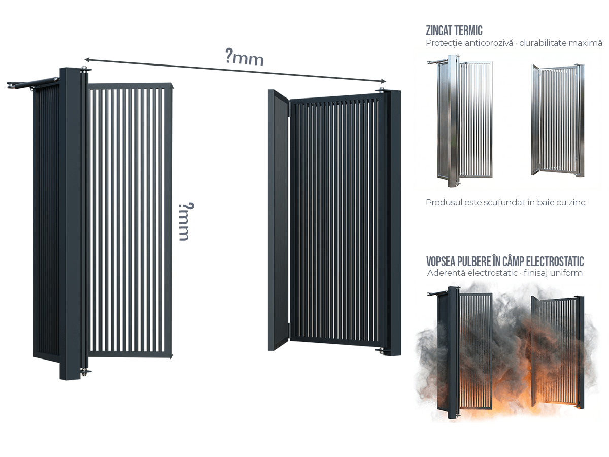 Poartă Bi-Folding Profile Verticale INSIDE - Poartă Bi-Folding Profile Verticale INSIDE la COMANDĂ