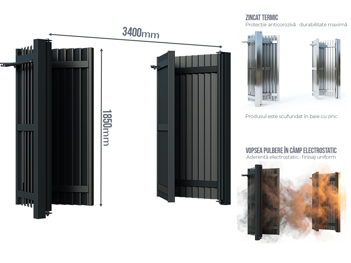 Poartă Bi-Folding Jaluze Verticale - Poartă Bi-Folding Jaluze Verticale fără stîlpi
