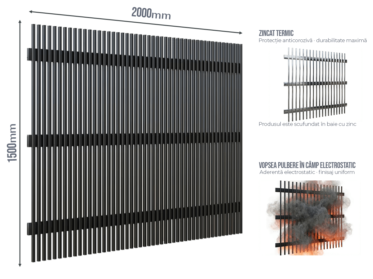 Gard Profilat Vertical 20x20 PAS 20 - Gard Profilat Vertical 20x20 PAS 20