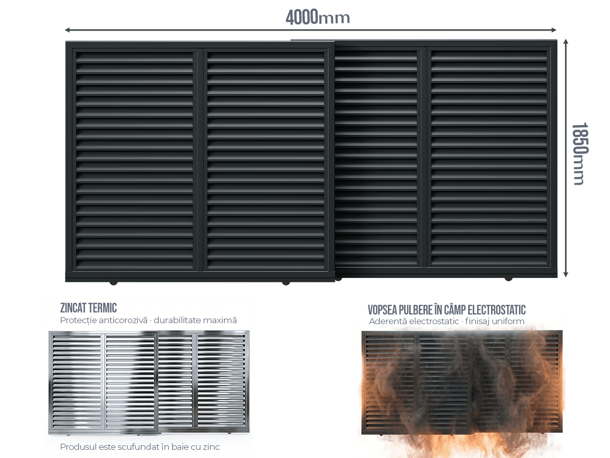 Poartă Glisantă Telescopică Jaluze - Poartă Glisantă Telescopică Jaluze fără stîlpi