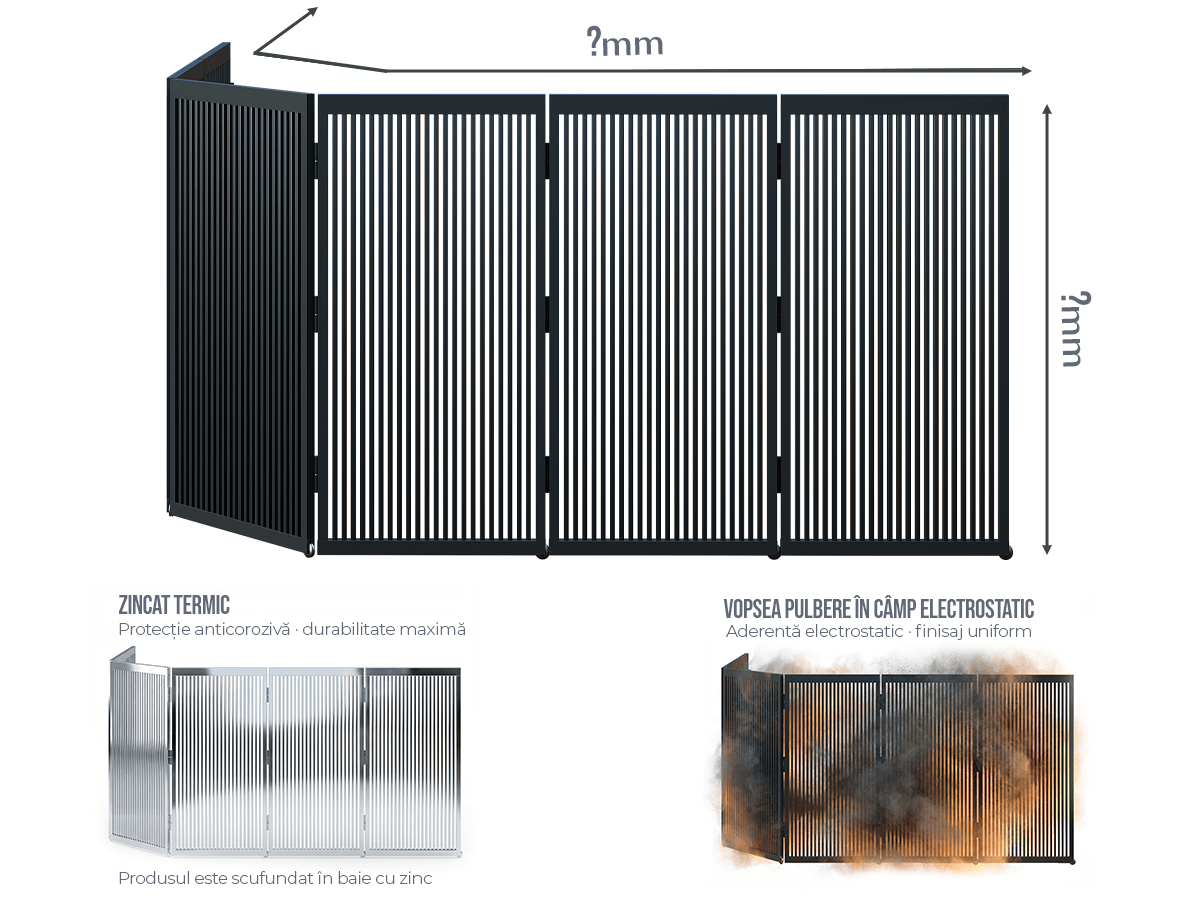 Poartă Glisantă Articulată Profile Verticale INSIDE - Poartă Glisantă Articulată Profile Verticale INSIDE la COMANDĂ