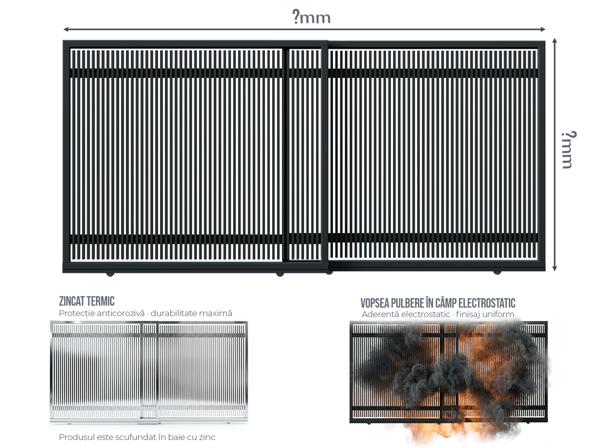 Poartă Glisantă Telescopică Profile Verticale 40x20 - Poartă Glisantă Telescopică Profile Verticale 40x20 la COMANDĂ