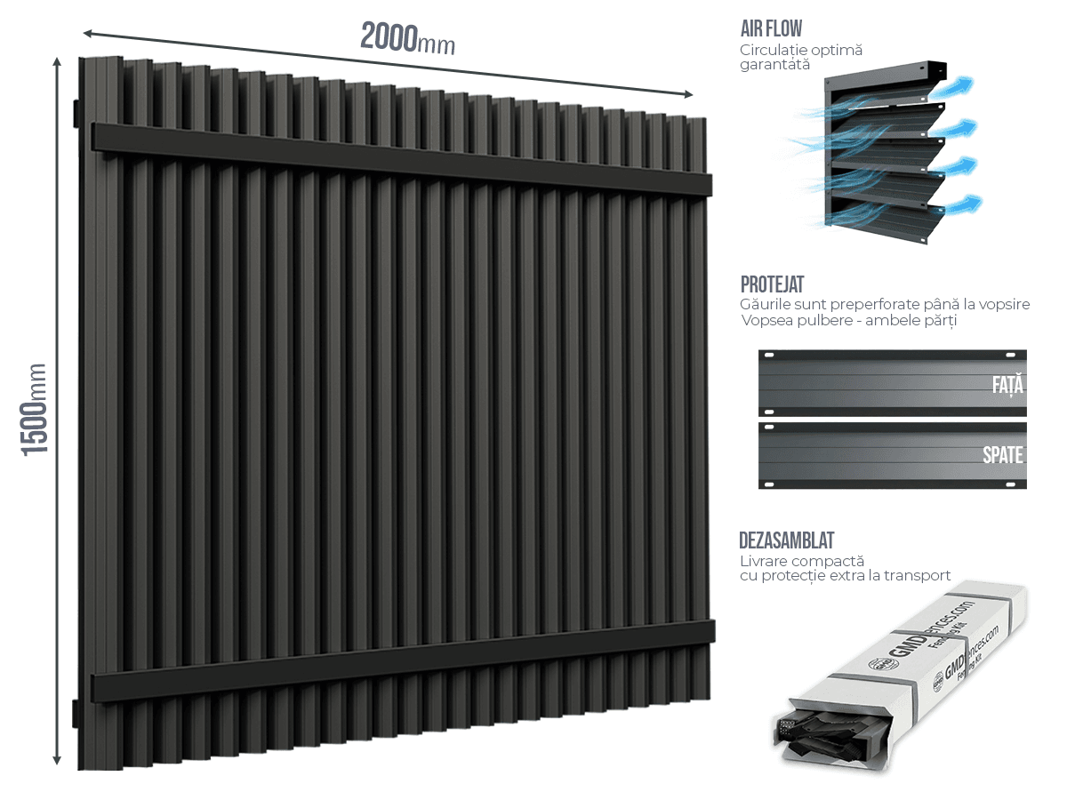 Gard Jaluze Vertical GJ/60 — Gard Jaluze Vertical GJ/60 Model-150 Anthracite grey