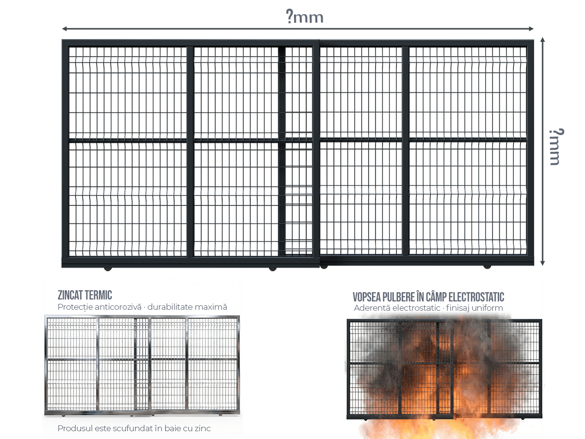 Poartă Glisantă Telescopică Plasă Bordurata - Poartă Glisantă Telescopică Plasă Bordurata la COMANDĂ