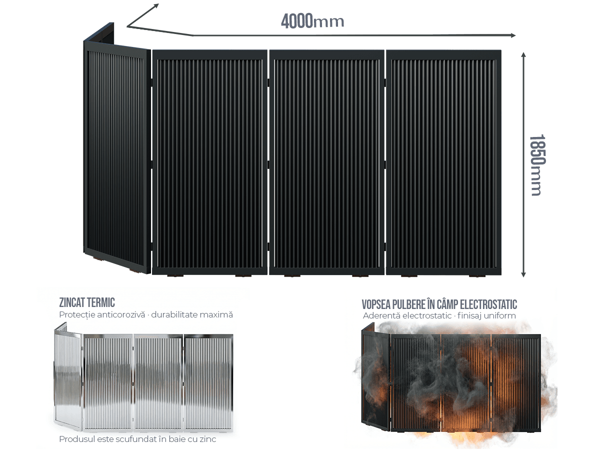 Poartă Glisantă Articulată Profile Verticale INSIDE U-45 - Poartă Glisantă Articulată Profile Verticale INSIDE U-45 fără stîlpi