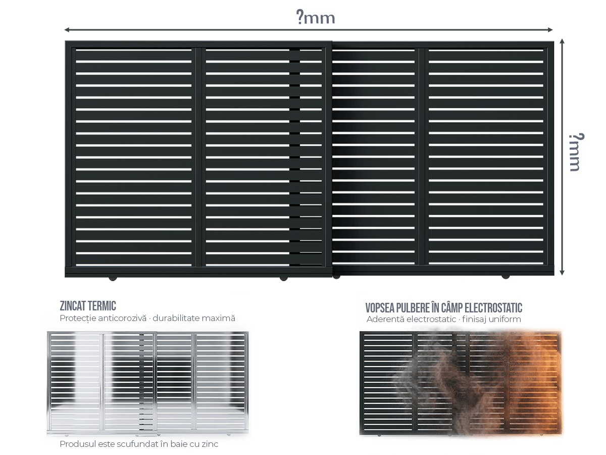 Poartă Glisantă Telescopică Profile Orizontale - Poartă Glisantă Telescopică Profile Orizontale la COMANDĂ
