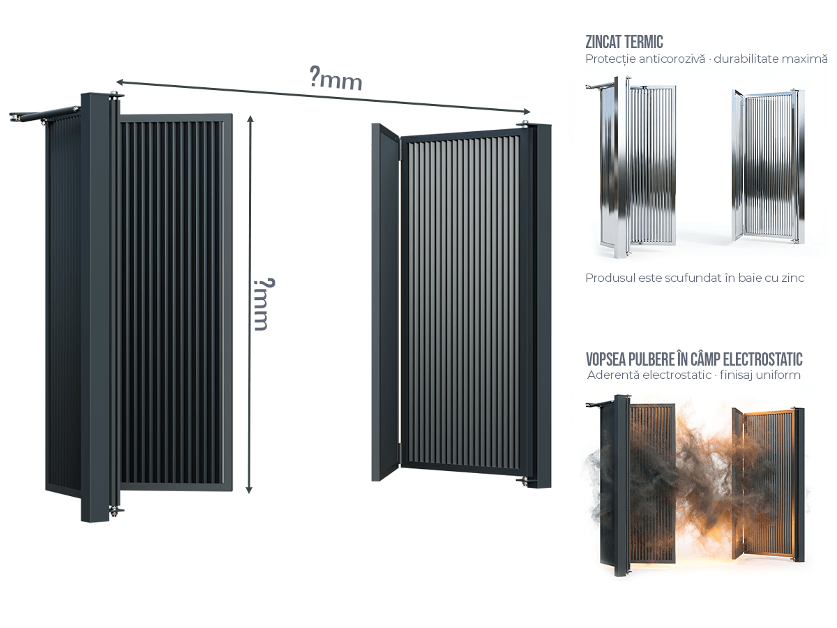 Poartă Bi-Folding Profile Verticale INSIDE U-45 - Poartă Bi-Folding Profile Verticale INSIDE U-45 la COMANDĂ