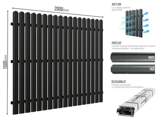 Gard Sipca — Gard Șipcă Model XL/18 Anthracite grey