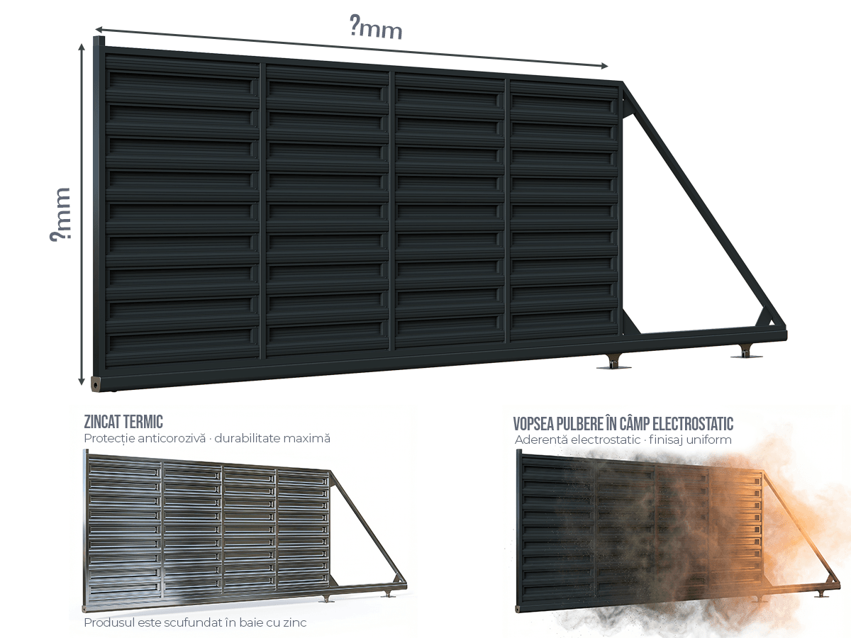 Poarta Autoportantă Șipcă Orizontală - Poartă Autoportantă Șipcă Orizontală la COMANDĂ