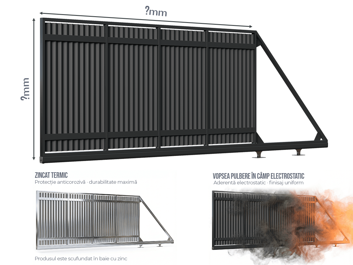Poarta Autoportantă Jaluze Verticale - Poartă Autoportantă Jaluze Verticale la COMANDĂ