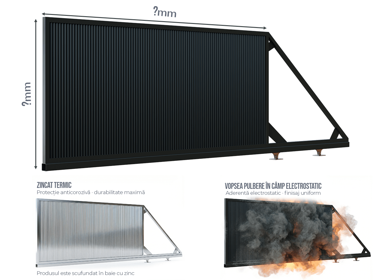 Poarta Autoportantă Profile Verticale INSIDE U-45 - Poarta Autoportantă Profile Verticale INSIDE U-45 la COMANDĂ