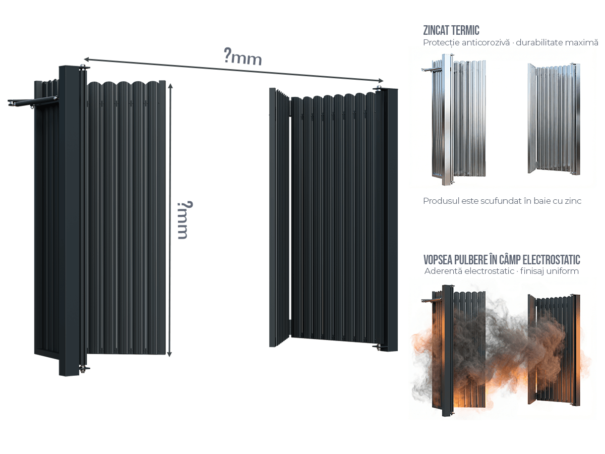 Poartă Bi-Folding Șipcă - Poartă Bi-Folding Șipcă la COMANDĂ