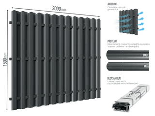 Gard Sipca Dublu — Gard Șipcă DUBLU Anthracite grey